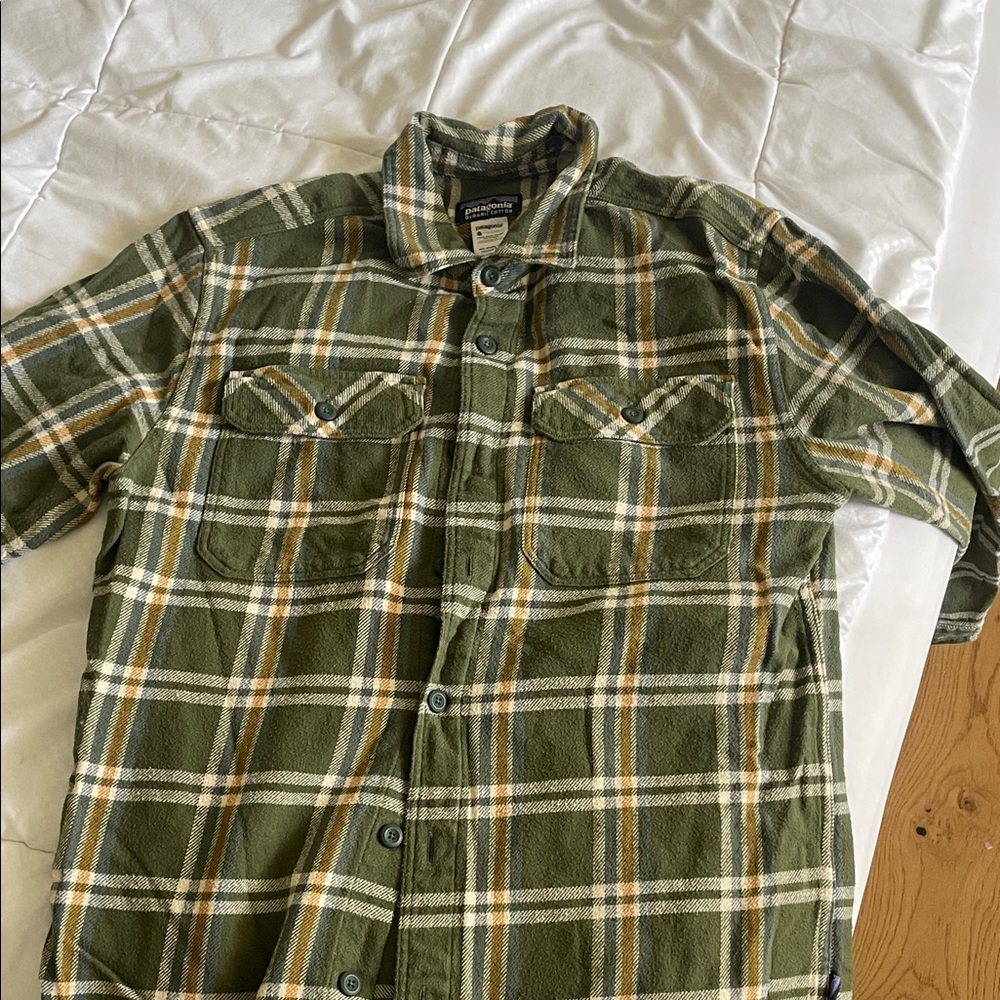 Patagonia Green Plaid Shirt Jacket